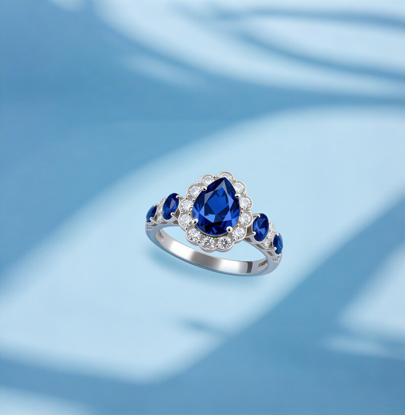 14K Weißgold-Birnen-Saphir-Verlobungsring-4
