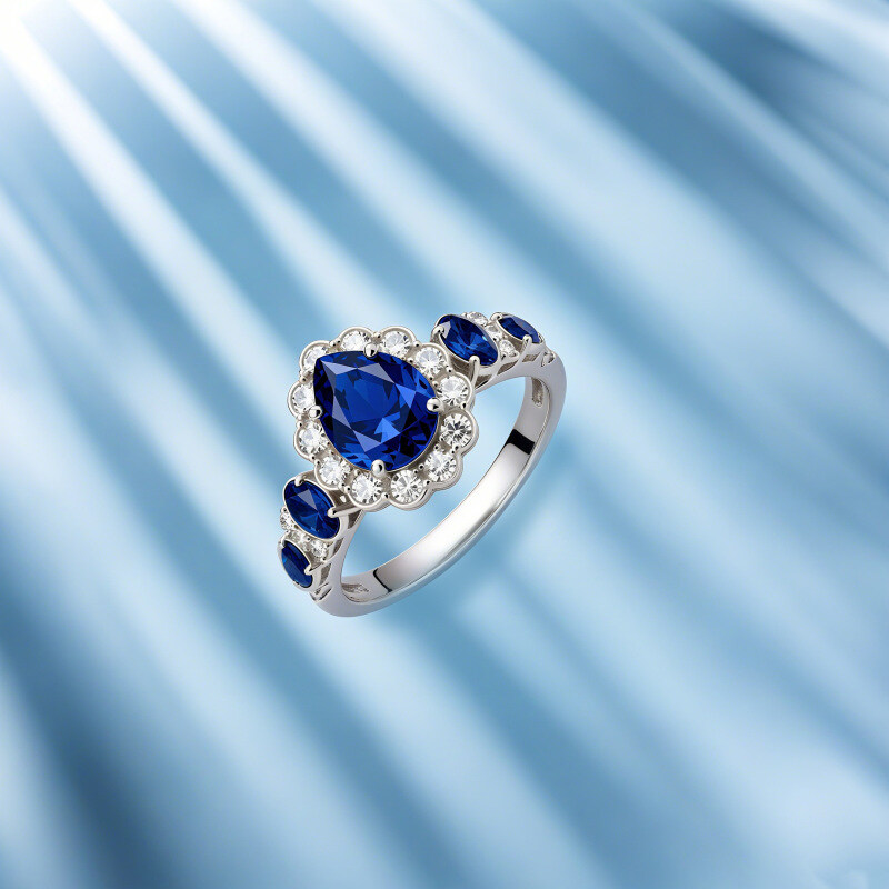 14K Weißgold-Birnen-Saphir-Verlobungsring-5