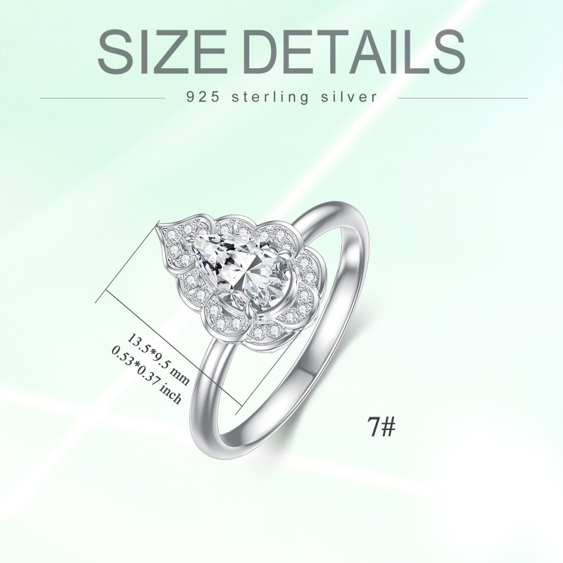 10K Rose Gold Pear Shaped Moissanite Engagement Ring-5