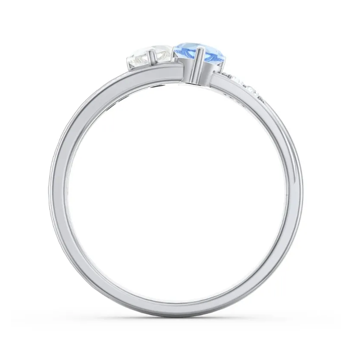 Bague en or blanc 14 carats avec gravure personnalisée de pierre de naissance en forme de cœur pour femme-5