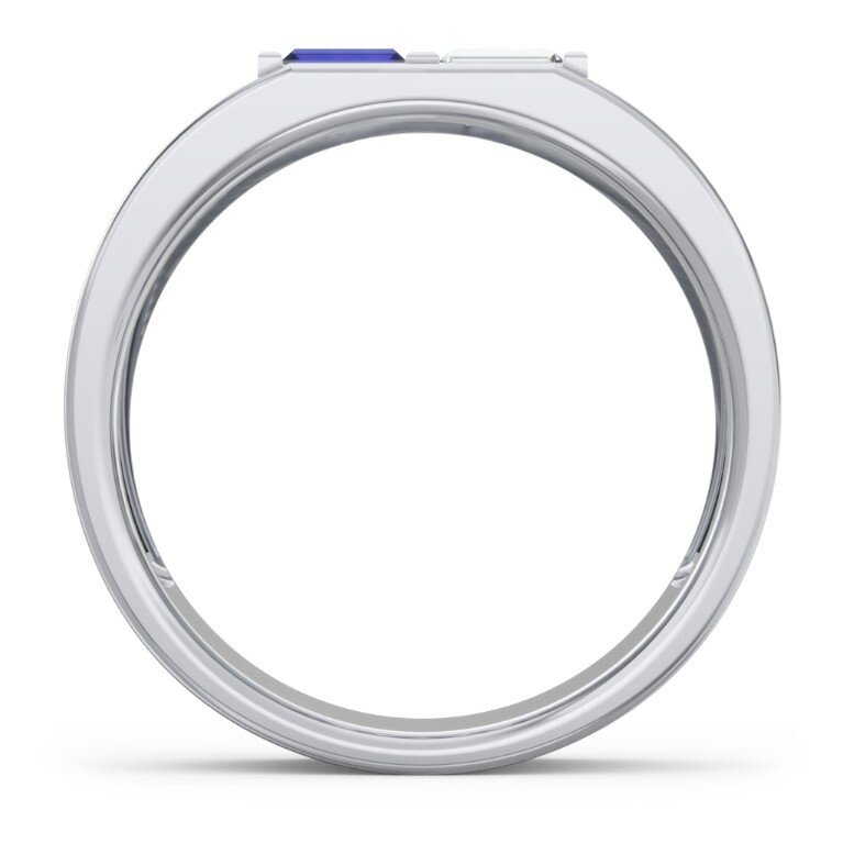 خاتم رجالي من الذهب الأبيض عيار 18 قيراطًا بنقش حجر الميلاد-4