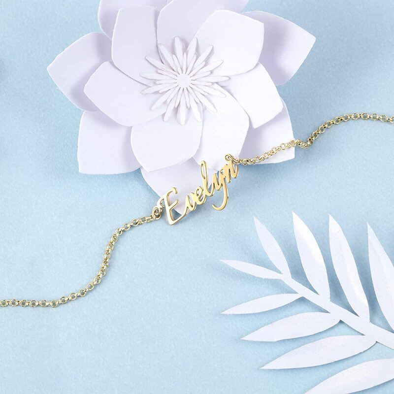 قلادة كلاسيكية من الذهب الأبيض عيار 10 قيراط مع اسم شخصي وقلادة على شكل نجمة-3