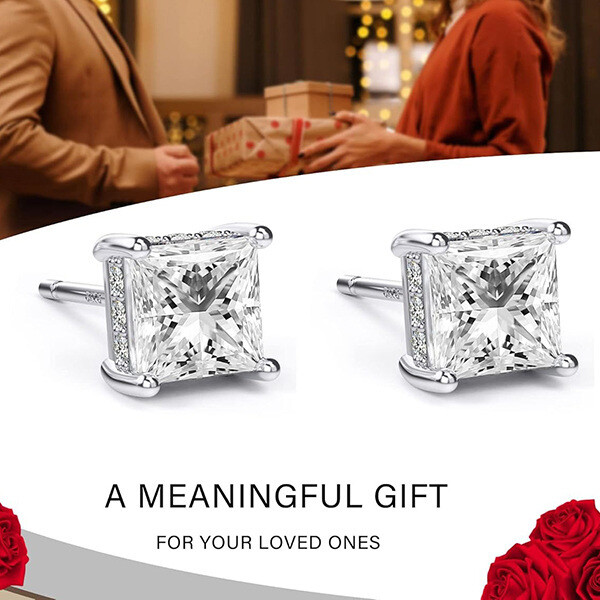 14K-Weißgold-Prinzessin-Schliff-Moissanit-Ohrstecker-2