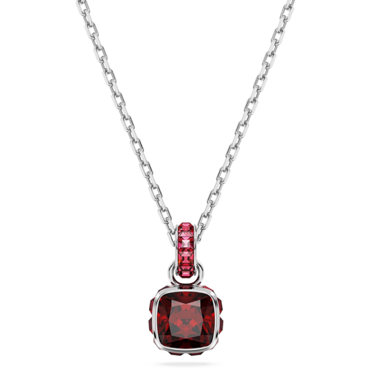 Colar com pendente de pedra de nascimento personalizado em prata de lei com corte princesa