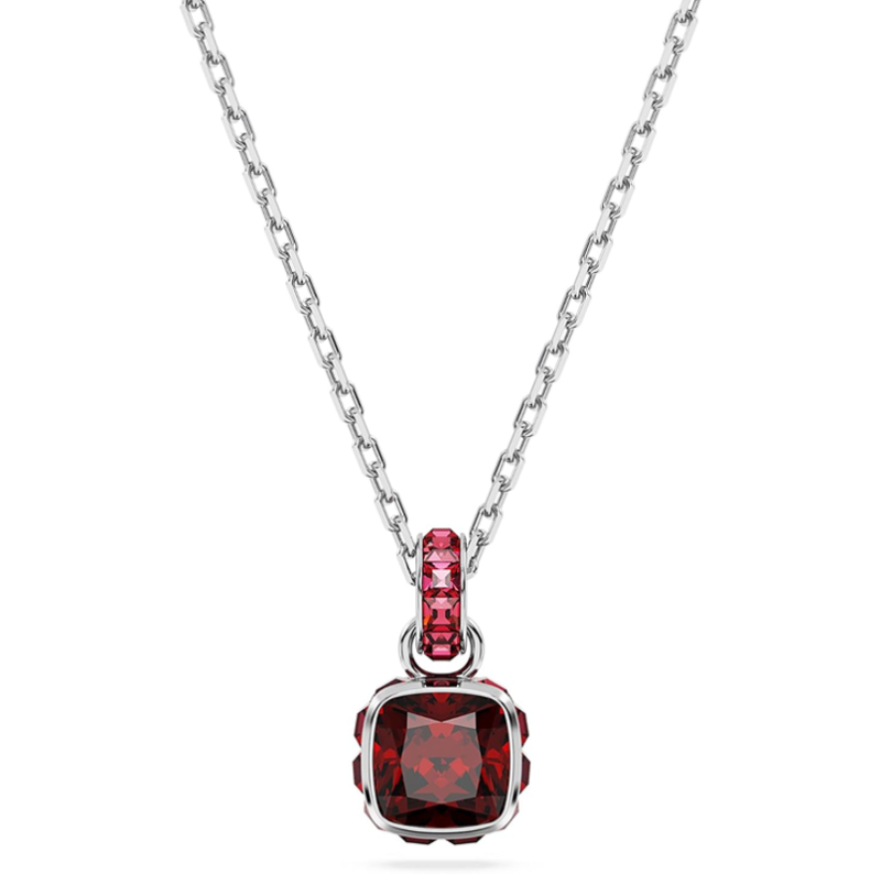Colar com pendente de pedra de nascimento personalizado em prata de lei com corte princesa-17