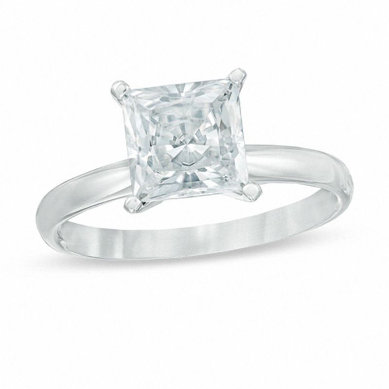 Bague de fiançailles en or blanc 10 carats, sertie de diamants princesse de 0,5 à 3 carats, couleur D, pureté VVS1, certifiée IGI 3EX-1