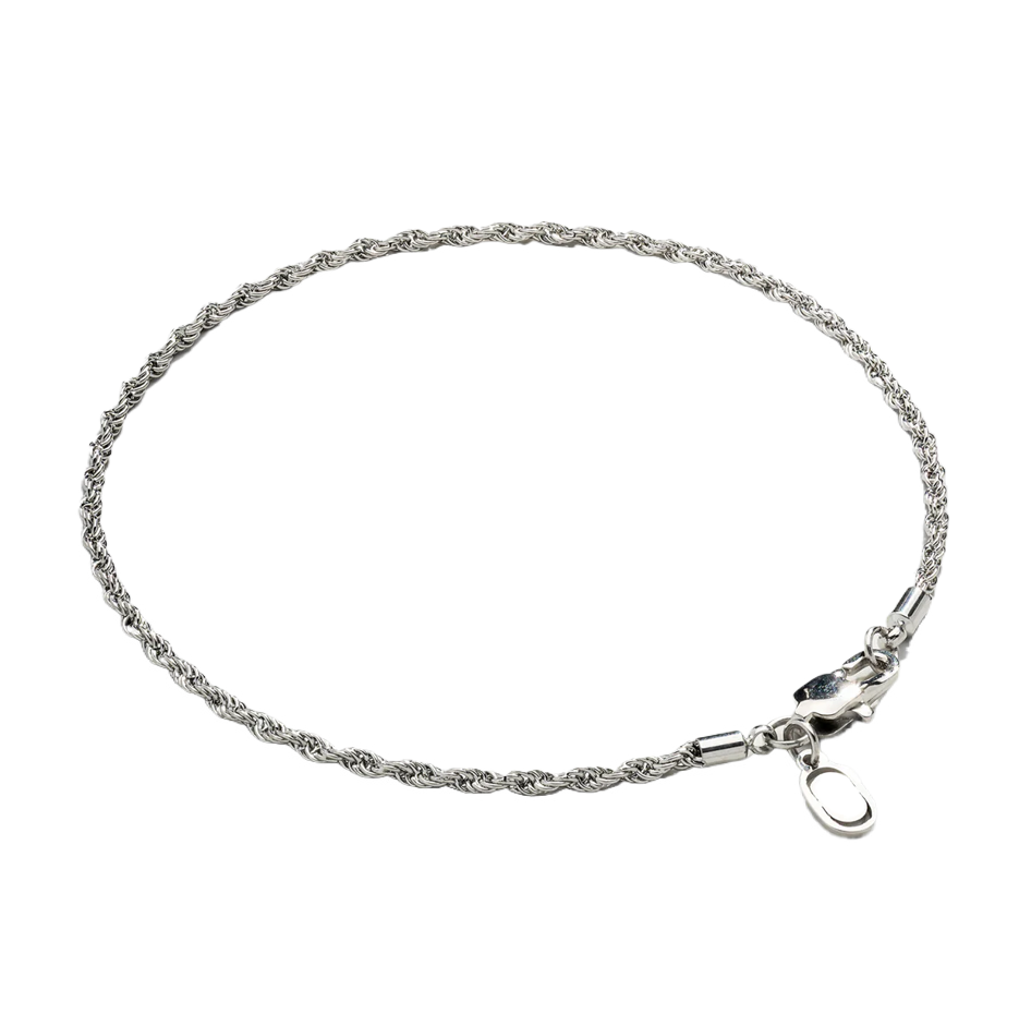 14K White Gold Rope Chain Bracelet 2mm-1