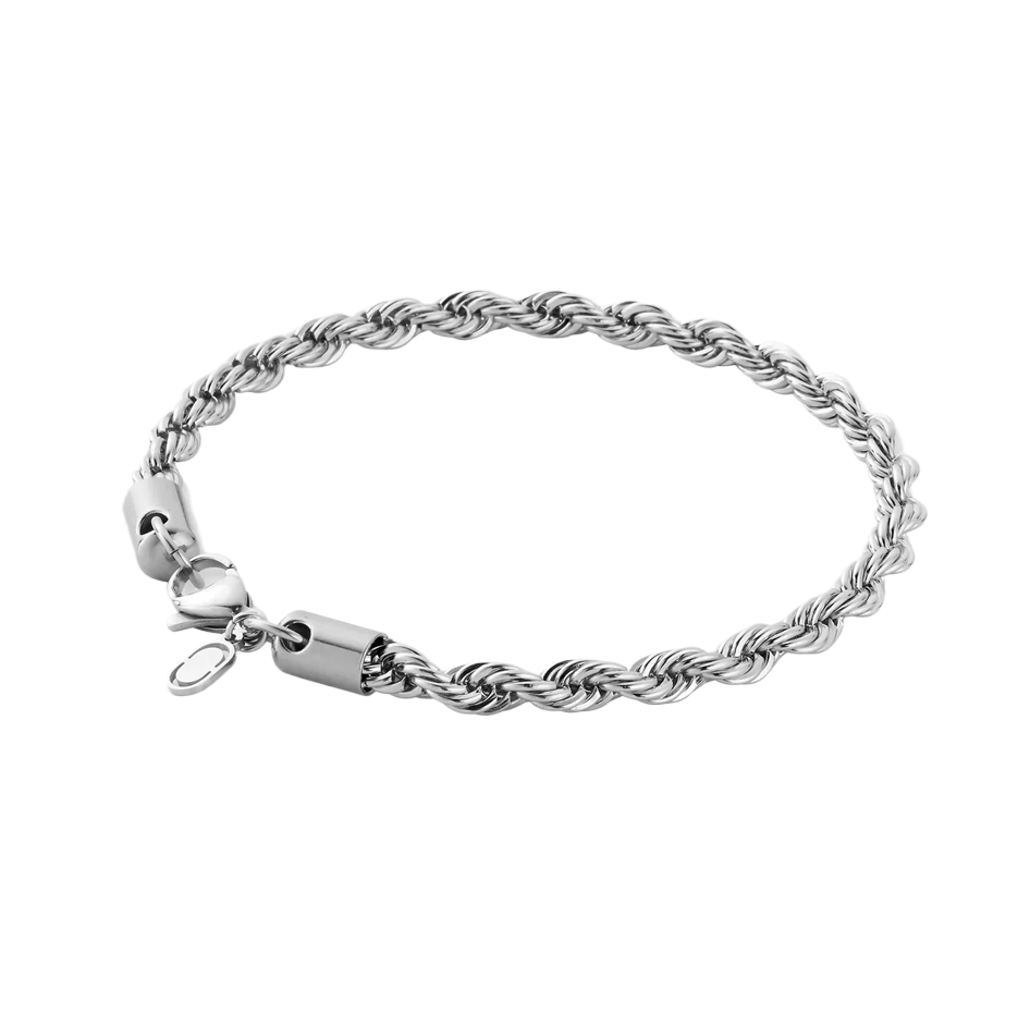 14K White Gold Rope Chain Bracelet 5mm-1