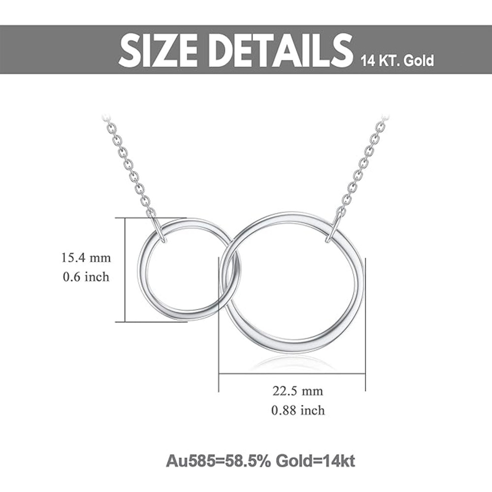 Collar Colgante Círculo Redondo Oro Blanco 10K-4