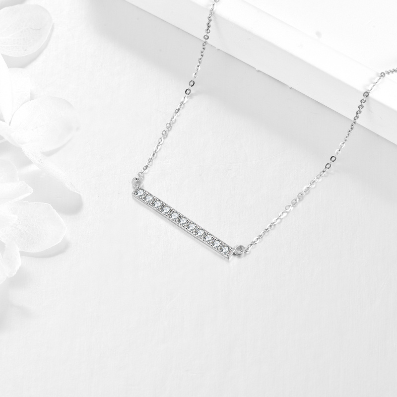 Naszyjnik z okrągłym, szlifowanym cyrkoniami sześciennymi w kolorze złota 10K-4