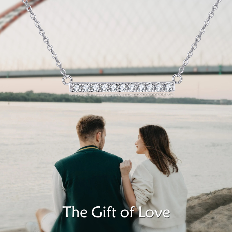 Naszyjnik z okrągłym, szlifowanym cyrkoniami sześciennymi w kolorze złota 10K-6