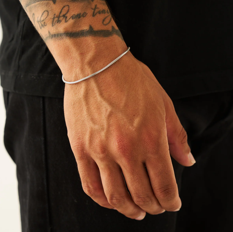 14K White Gold Snake Chain Bracelet 2mm-2