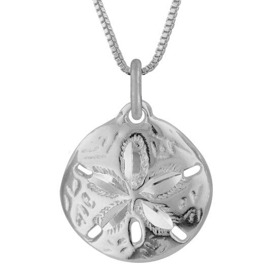 Collana con ciondolo a forma di fiocco di neve in argento sterling e dollari di sabbia