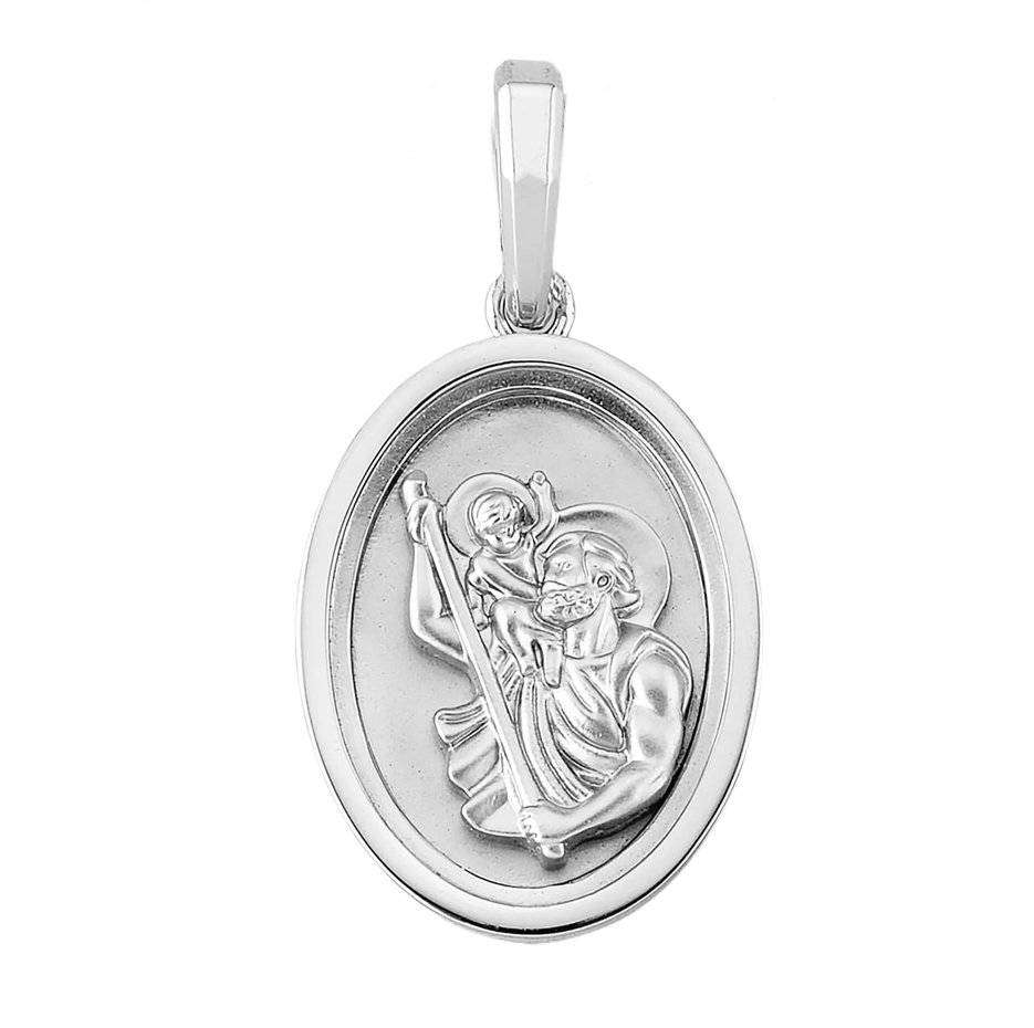 Colgante de San Cristóbal en oro blanco de 14 quilates-1