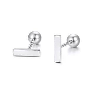 14K White Gold Stud Earrings-4