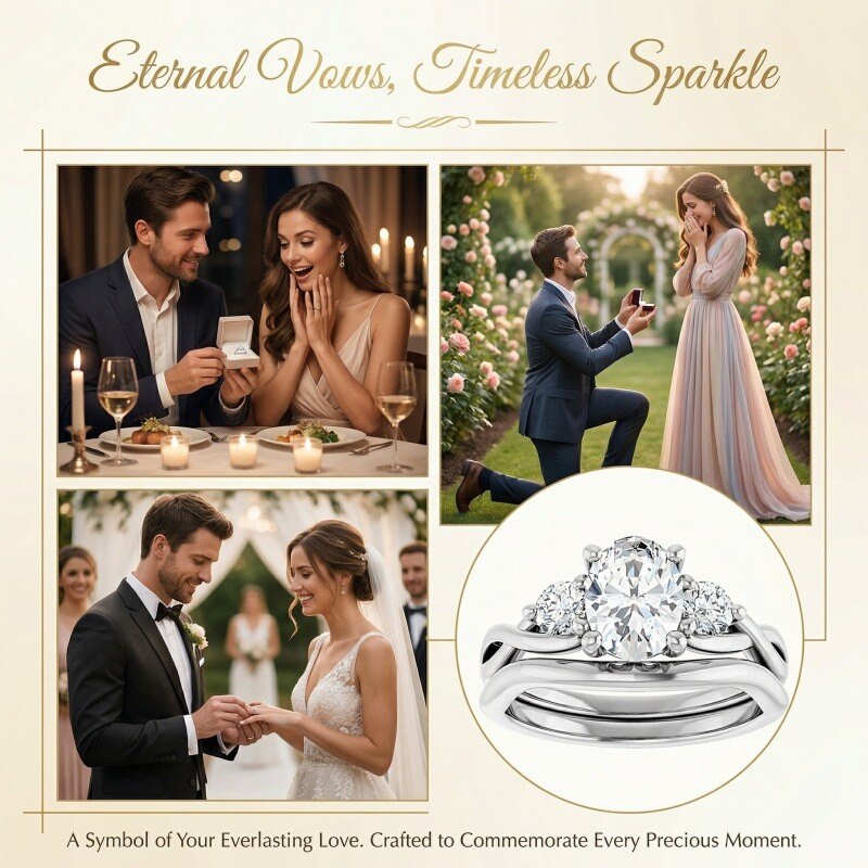 14K White Gold 1 to 3.5 CT Oval Cut Lab Created Diamond Custom Engagement Ring D Color VVS1-VS1 Clarity 3EX IGI Certified-5