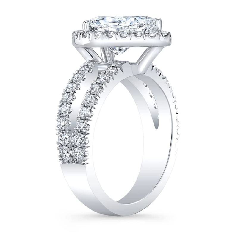 14K White Gold 1 to 6 CT Pear Cut Moissanite Engagement Ring-6