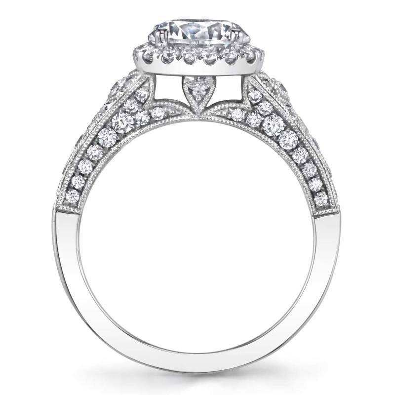 Anillo de compromiso de oro blanco de 10 quilates con moissanita de corte redondo de 1 a 6 quilates-2