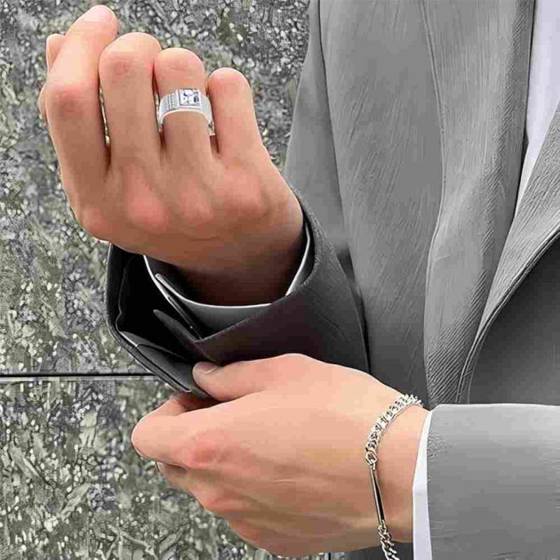 14K White Gold 1 to 6 CT Round Cut Moissanite Men's Band for Men-2