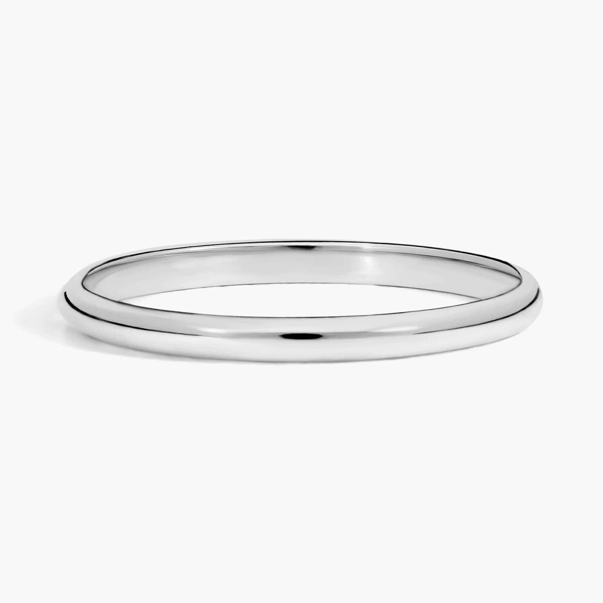 Alliance classique traditionnelle légèrement incurvée en or blanc 14 carats, 2 mm-1
