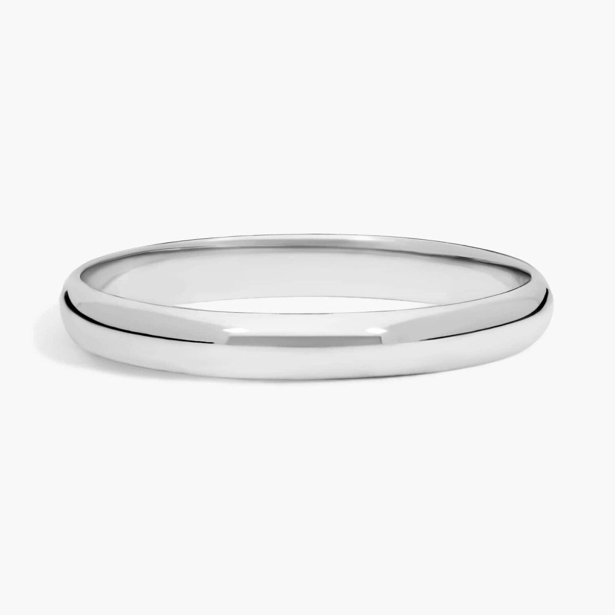 10k White Gold Traditional Classic Slightly Curved Wedding Band 3mm-1