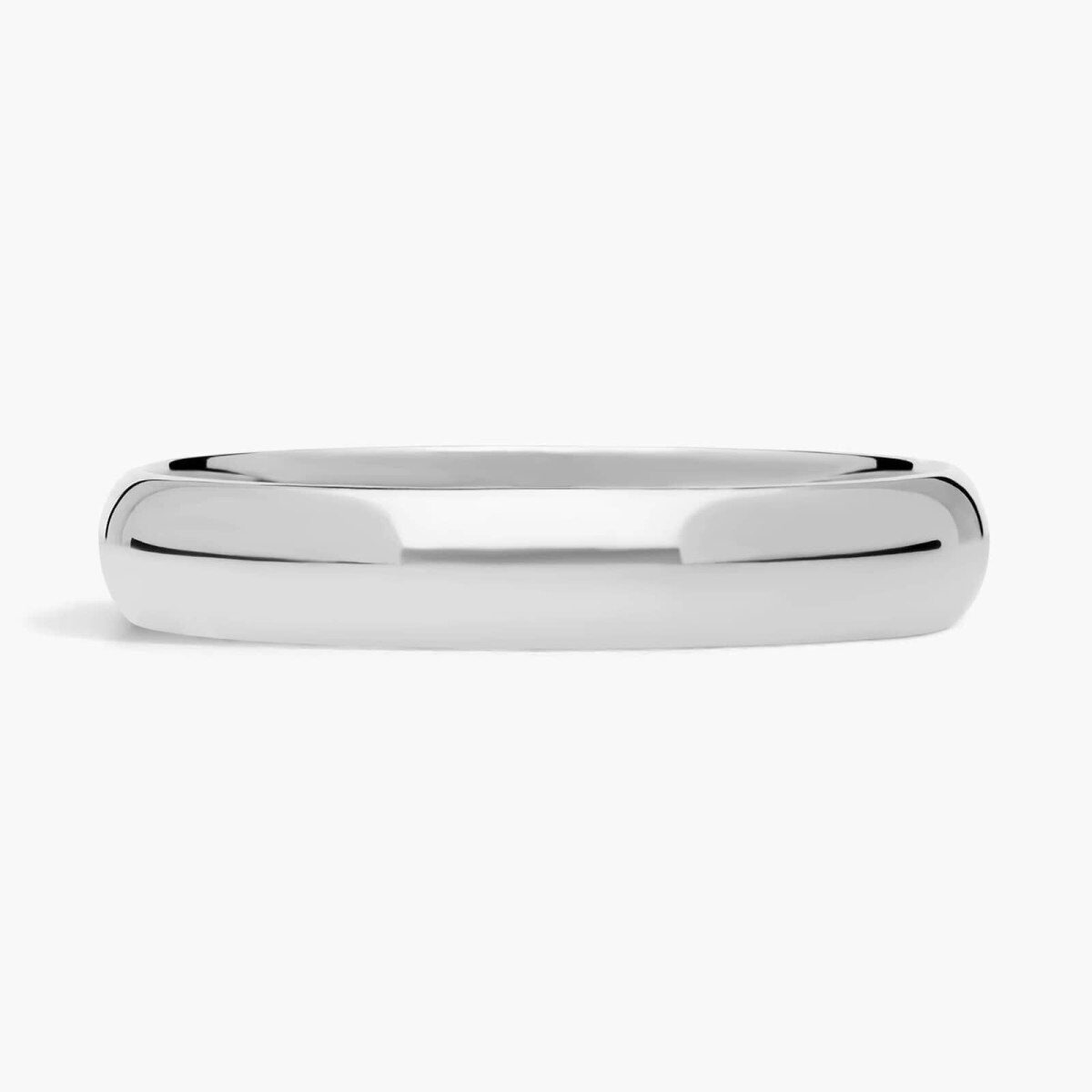 10k White Gold Traditional Classic Slightly Curved Wedding Band 4mm-1