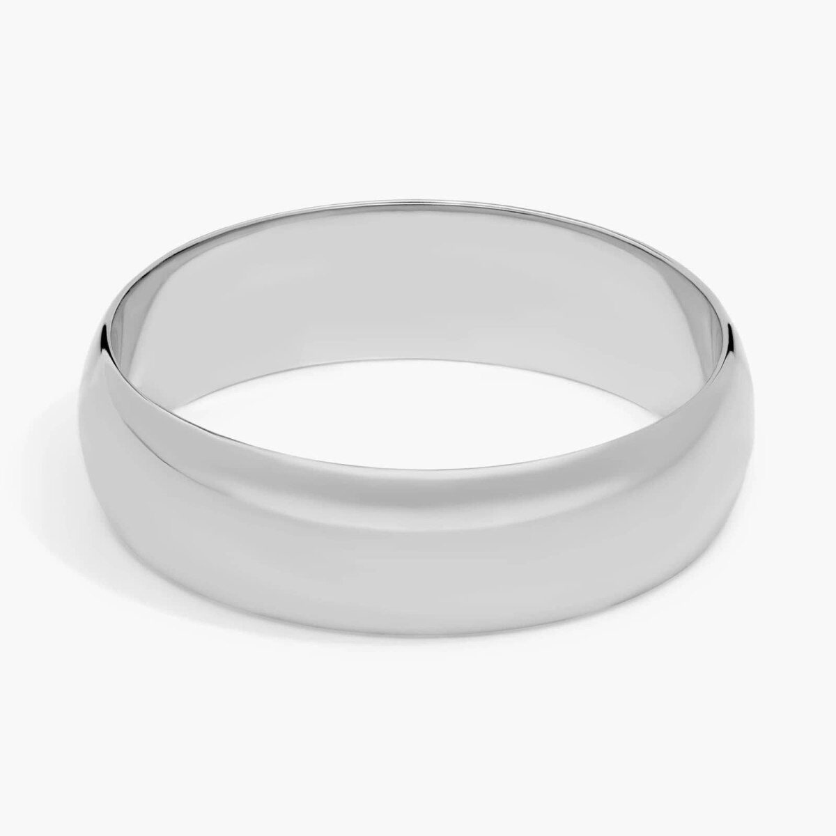 Alliance classique traditionnelle légèrement incurvée en or blanc 10 carats, 6 mm-1