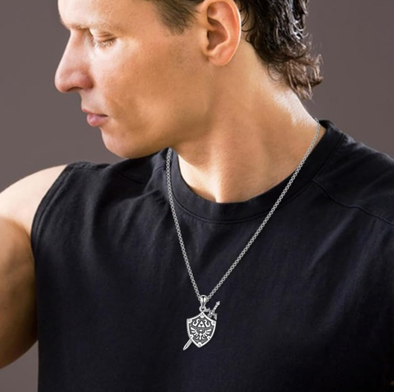 Sterling Silver Triforce Game Legend of Zelda Necklace Gifts for Men & Women-3