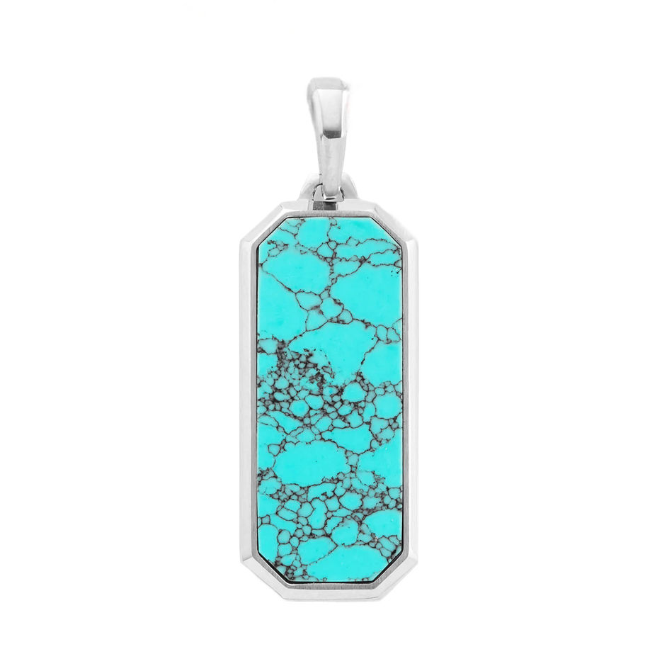 14K White Gold Turquoise Beverly Pendant-1
