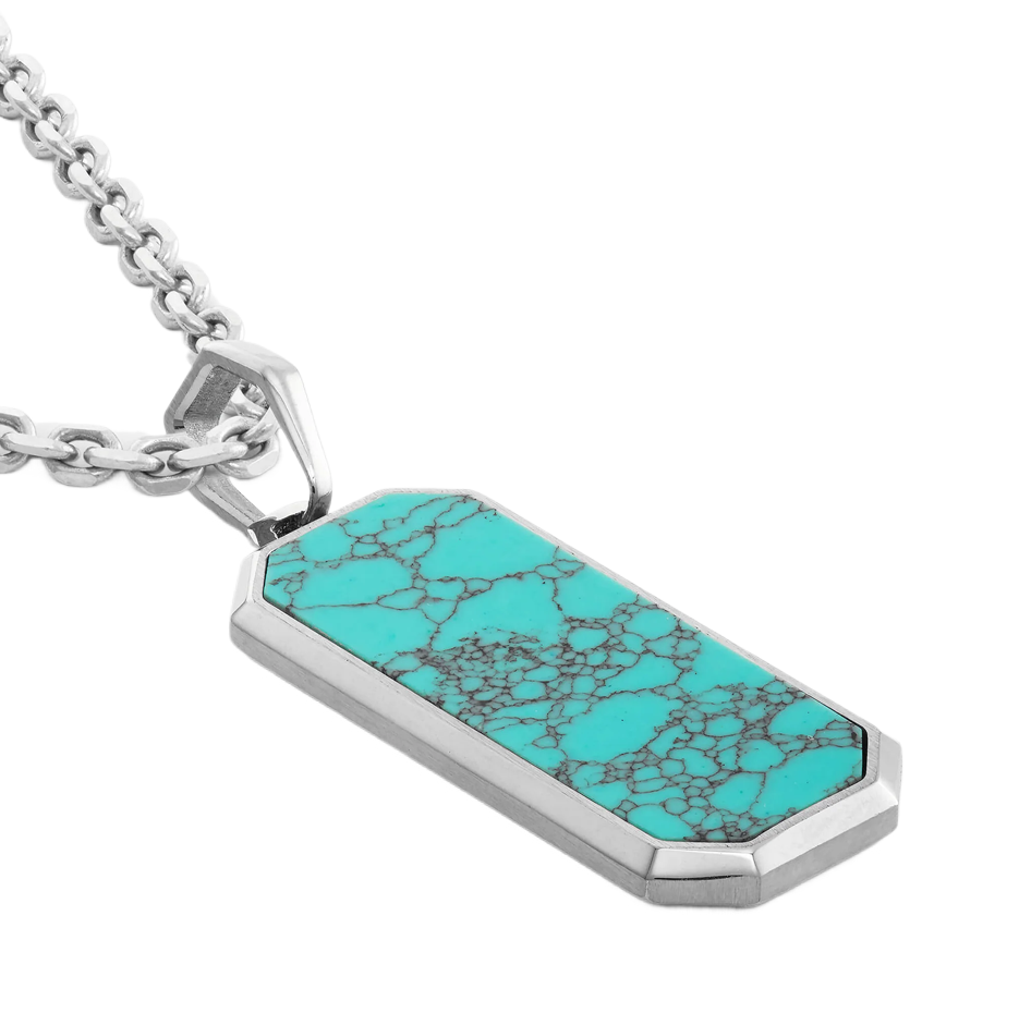 14K White Gold Turquoise Beverly Pendant-4