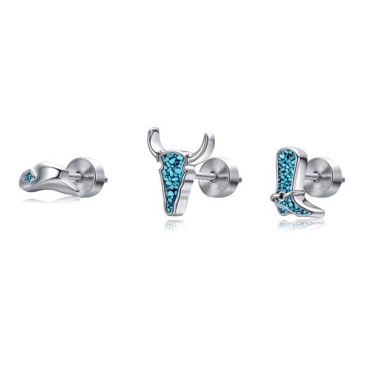 Sterling zilveren turquoise koe oorbellen