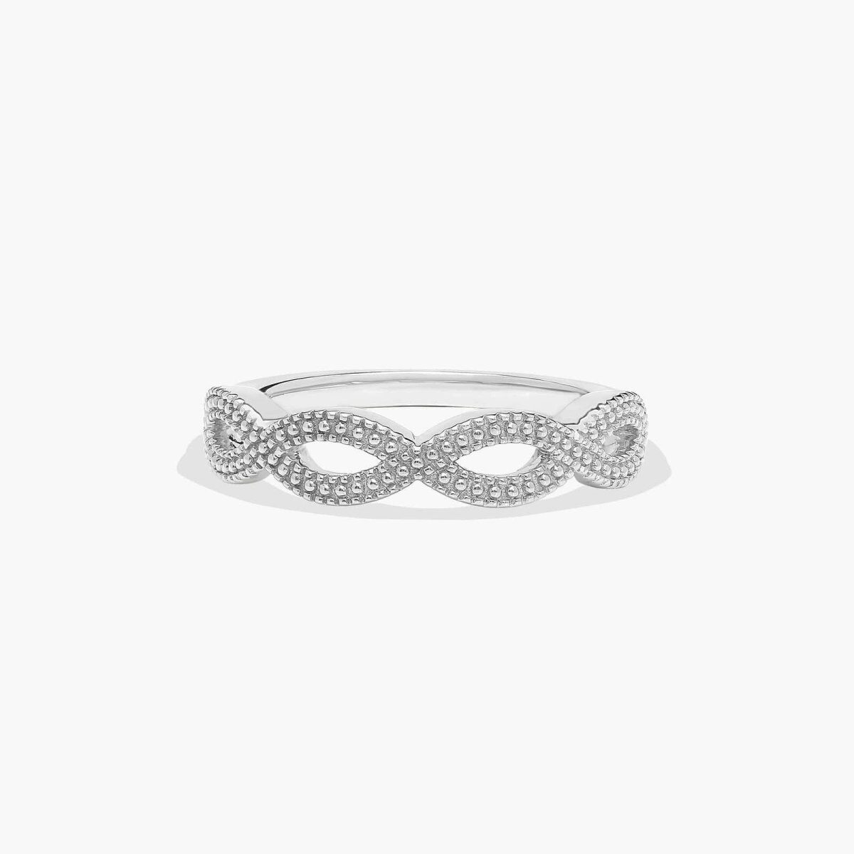 18K White Gold Vintage Infinity Wedding Band 1.8mm-1