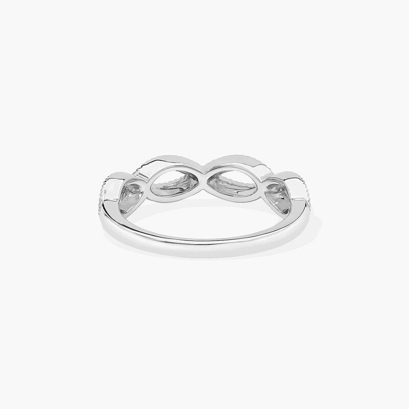 14K White Gold Vintage Infinity Wedding Band 1.8mm-5