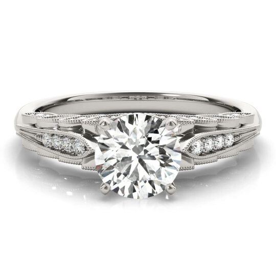 10K White Gold Cubic Zirconia Wedding Ring-1