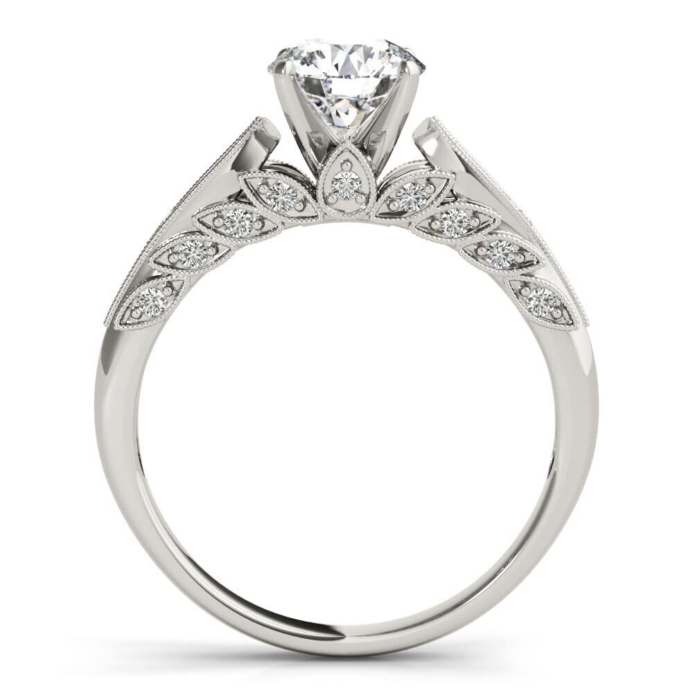 10K White Gold Cubic Zirconia Wedding Ring-3