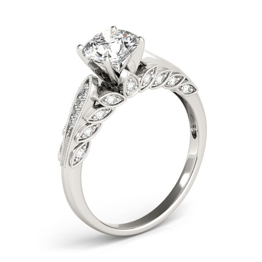 10K White Gold Cubic Zirconia Wedding Ring-4