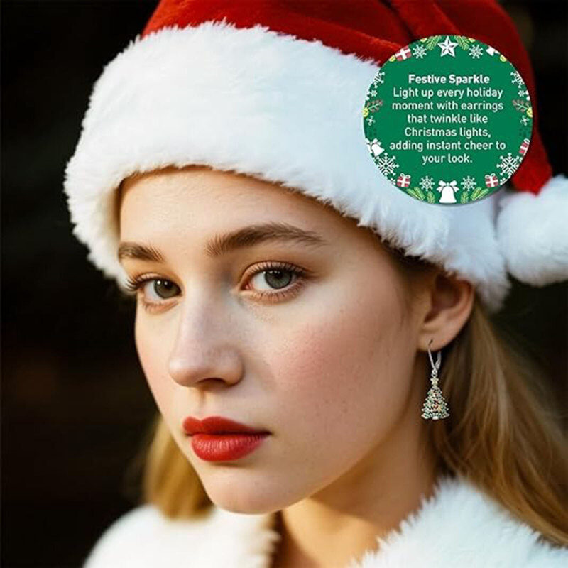 18Kホワイトゴールド＆イエローゴールド モアッサナイト クリスマスツリー ドロップイヤリング-2