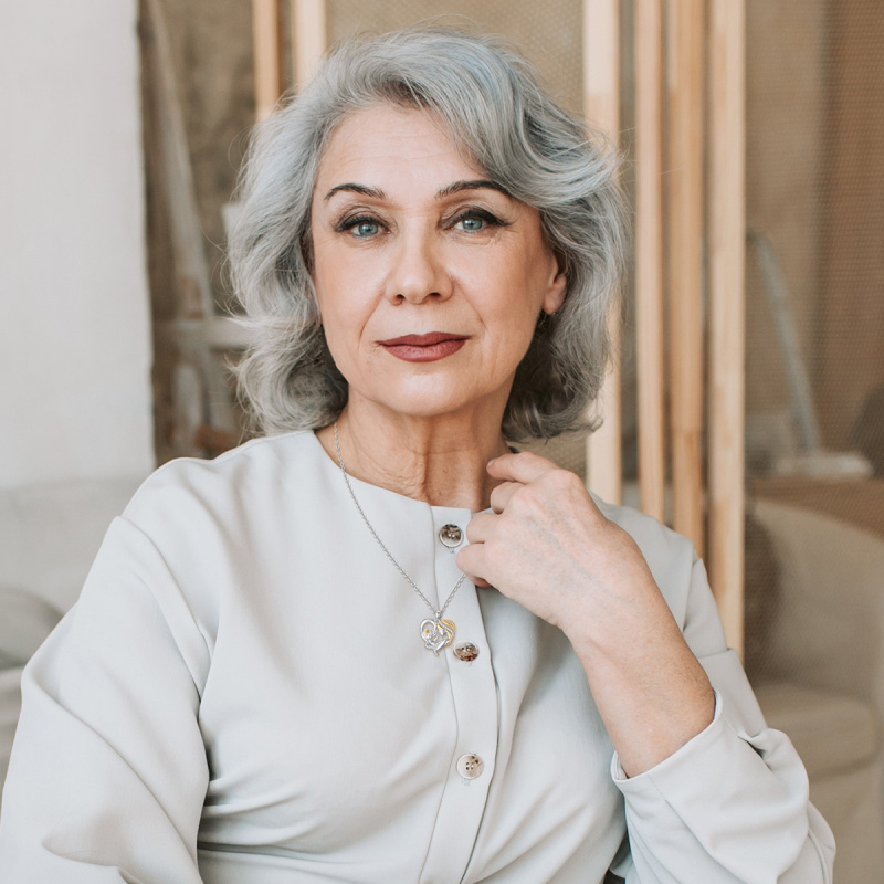 قلادة أم وابنتها من الذهب الأبيض عيار 14 قيراطًا والذهب الأصفر مرصعة بالزركونيا المكعبة ذات القطع الدائري-2