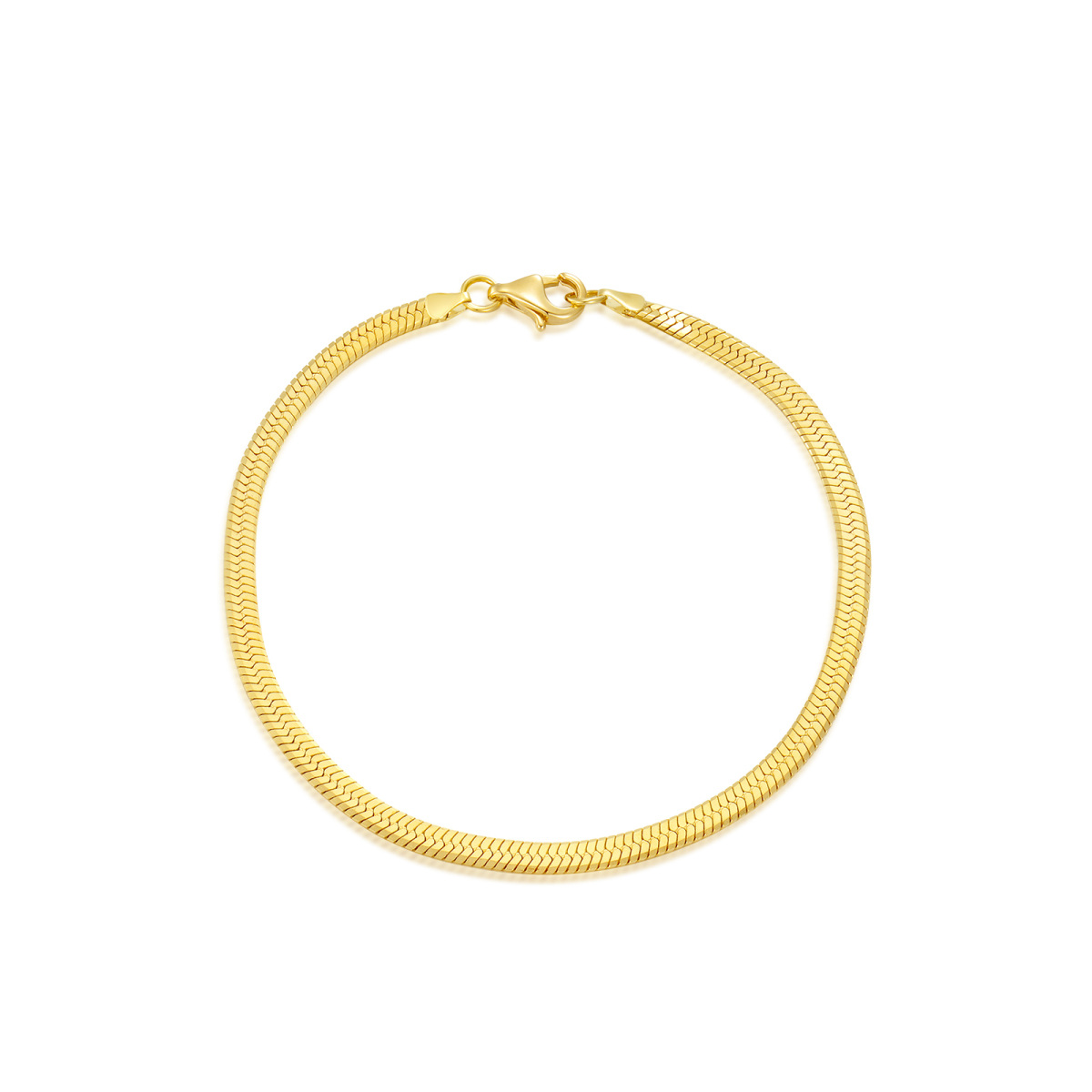 Pulsera de cadena de serpiente resistente y duradera de 2,6 mm en oro amarillo de 14 quilates-1