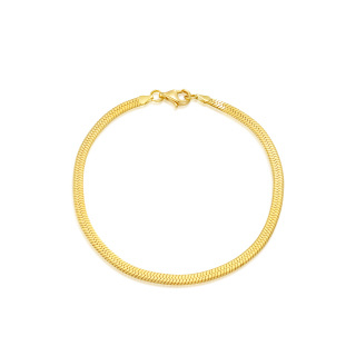 10K Yellow Gold 2.6 MM Durable Strong Snake Chain Bracelet-2