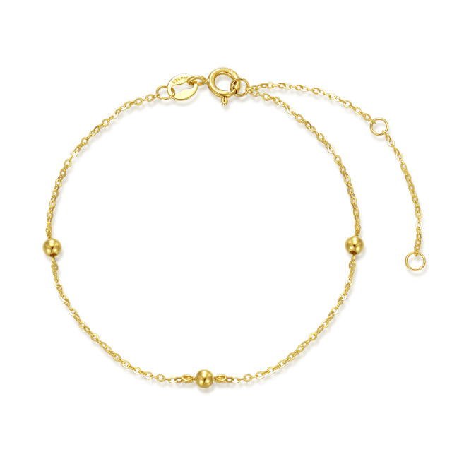 Pulsera de cuentas de metal con oro amarillo de 14 quilates-1