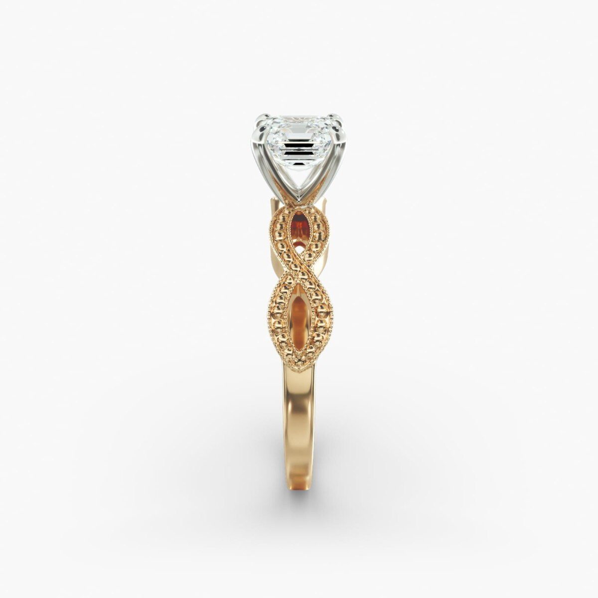 10K Yellow Gold Infinity Vintage-Style Lab Diamond Engagement Ring-5