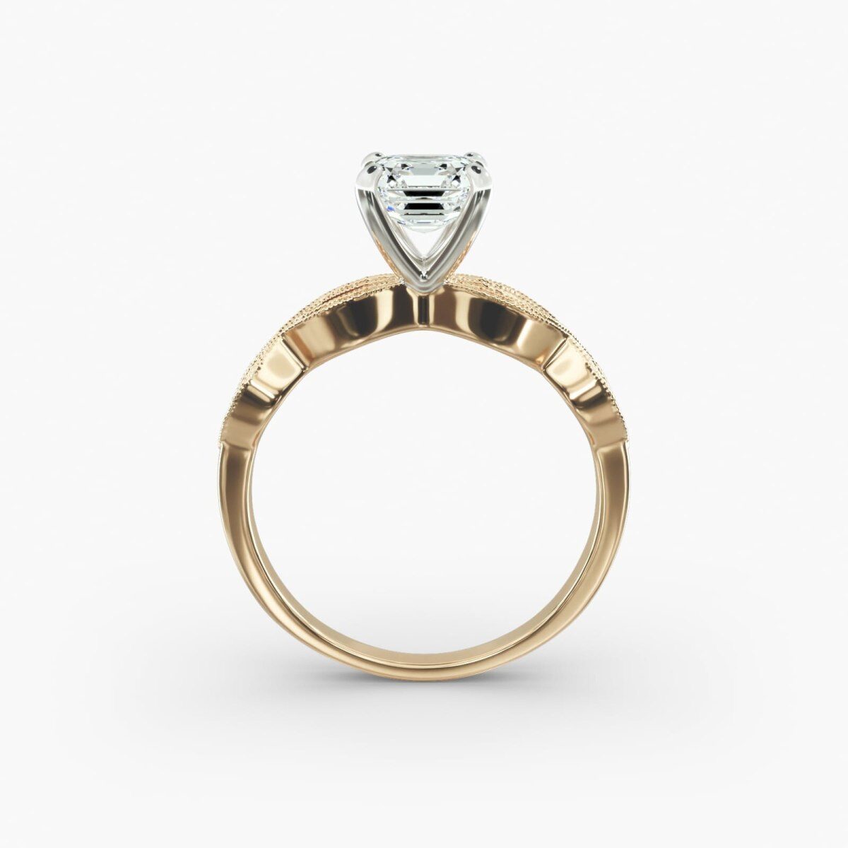 10K Yellow Gold Infinity Vintage-Style Lab Diamond Engagement Ring-6