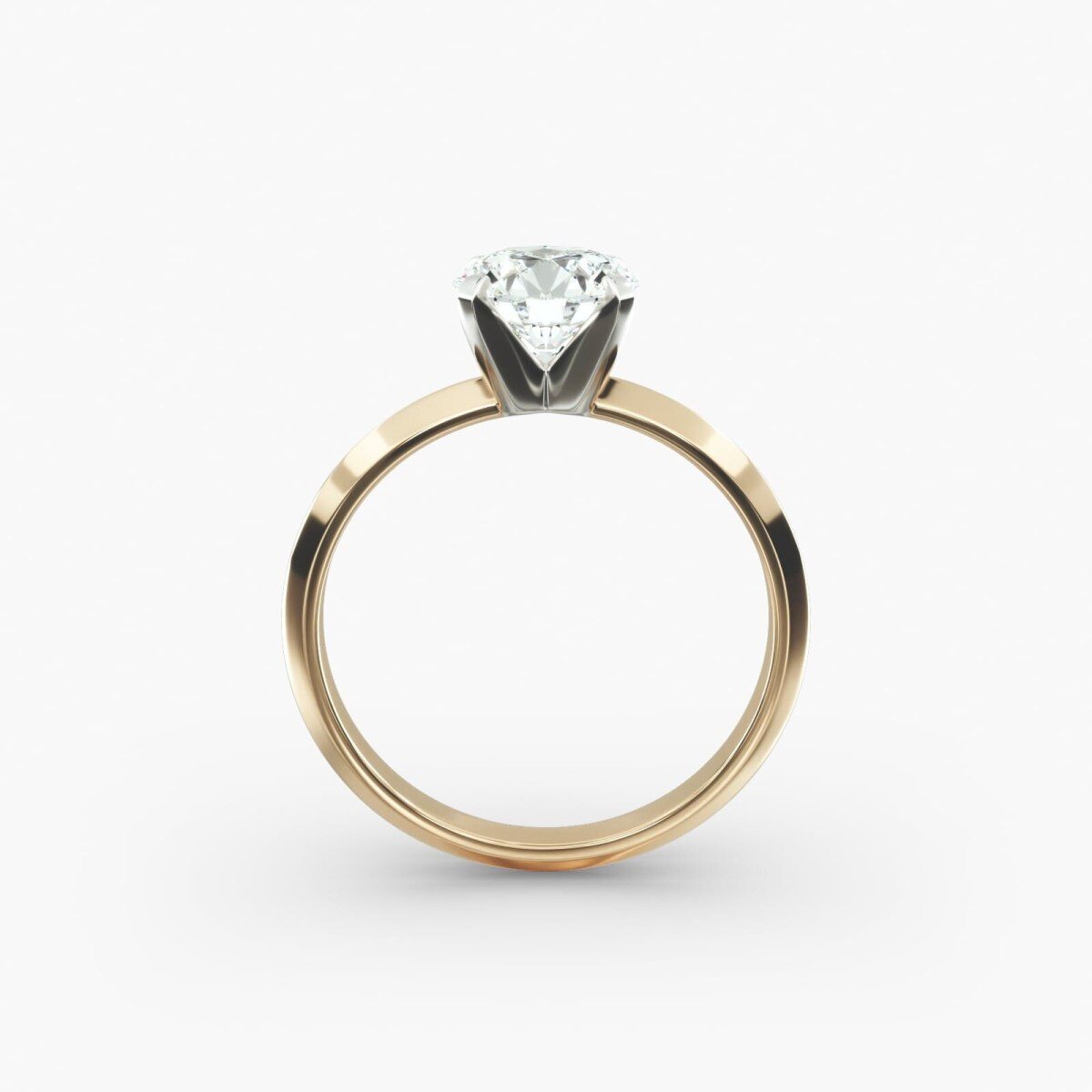 Anillo de compromiso de oro amarillo de 10 quilates con diamante de laboratorio solitario y borde afilado-5