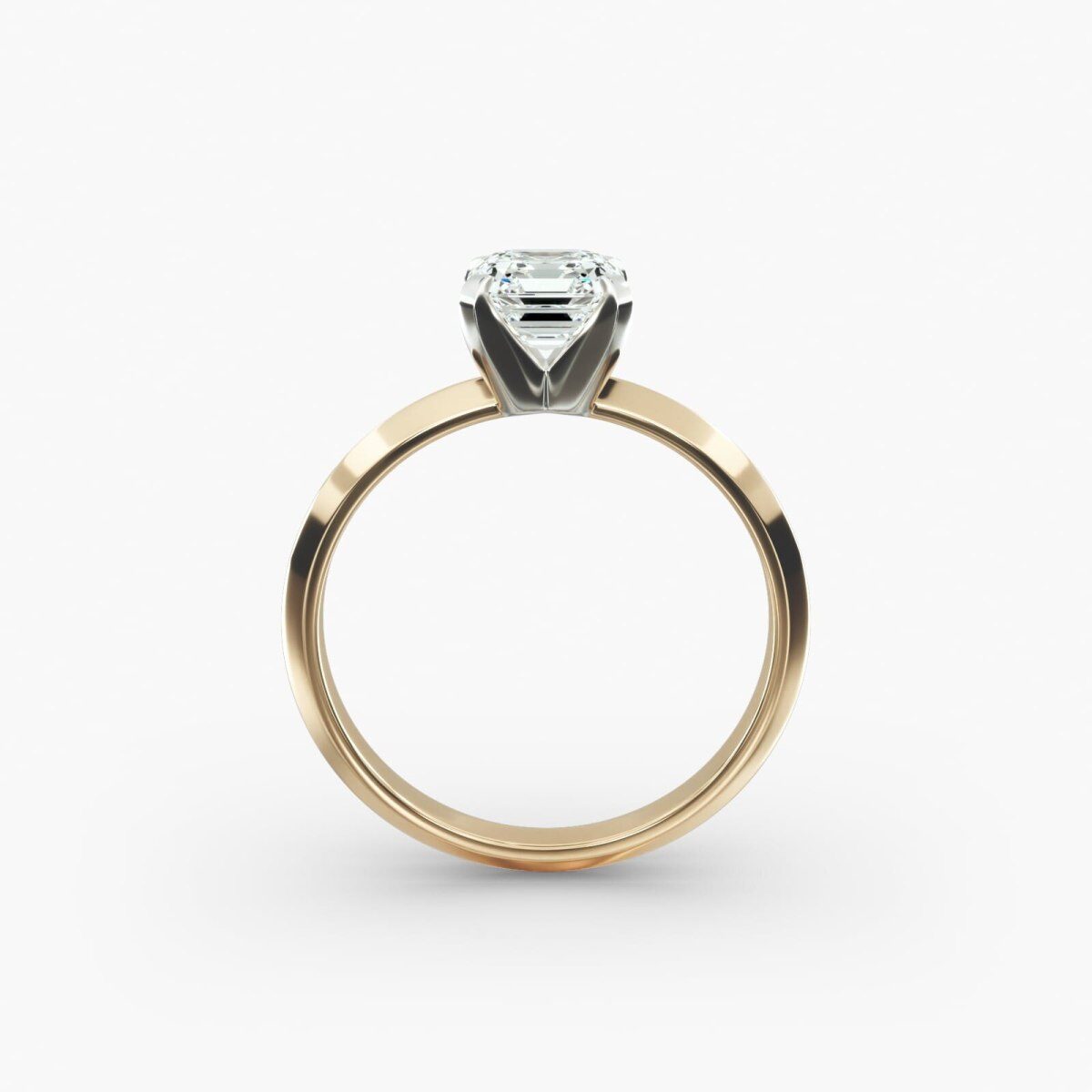 14K Yellow Gold Knife Edge Solitaire Lab Diamond Engagement Ring-5