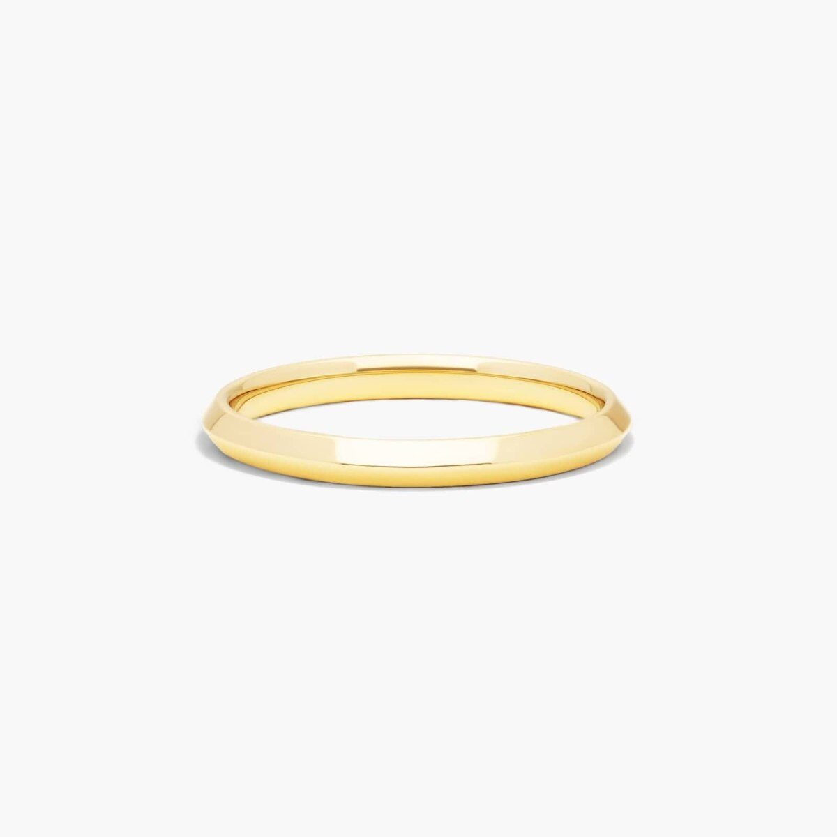 Aliança de casamento com lâmina de faca em ouro amarelo de 10 quilates de 2 mm-1