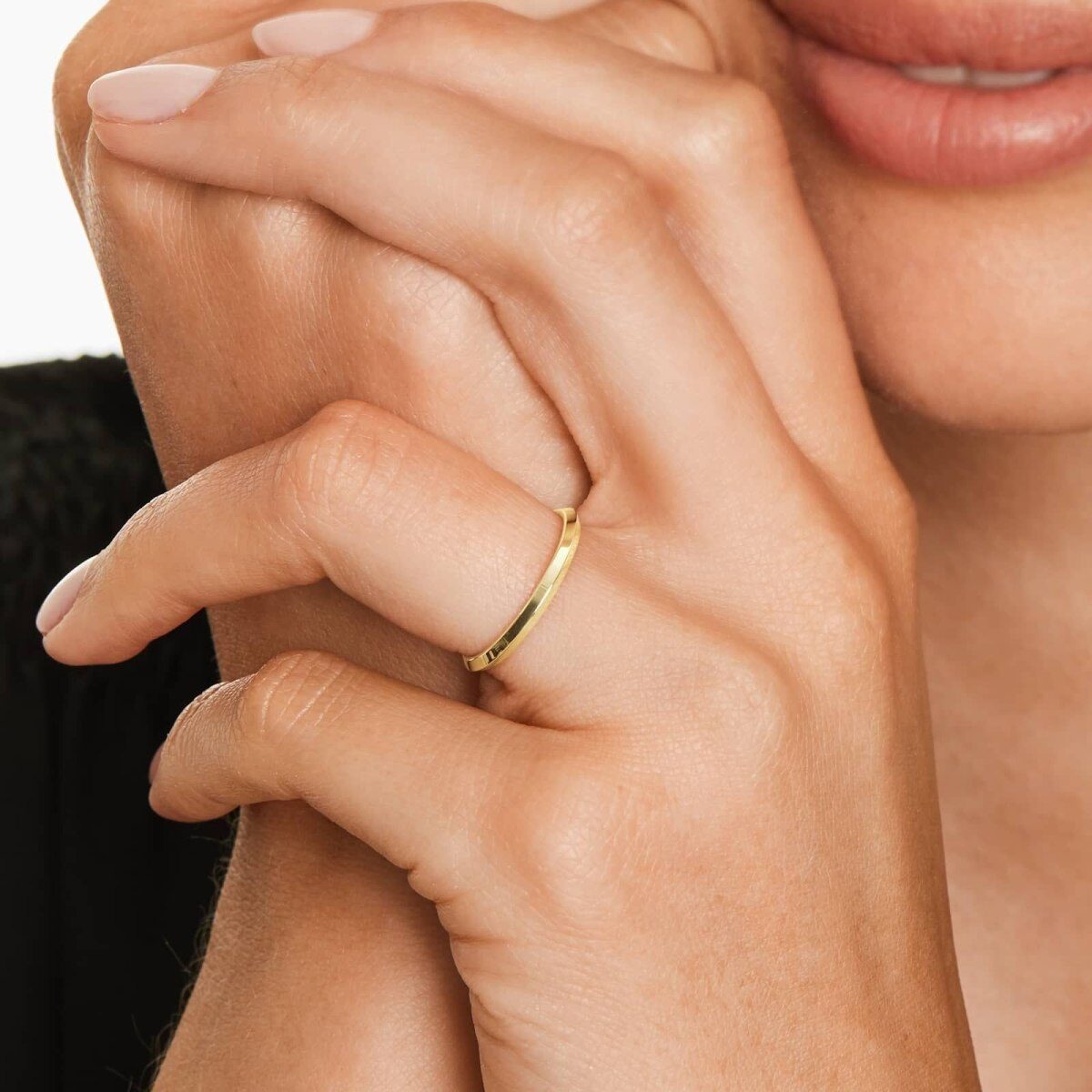 Aliança de casamento com lâmina de faca em ouro amarelo de 10 quilates de 2 mm-4