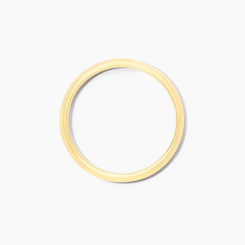 18K Yellow Gold Knife Edge Wedding Band 2mm-5