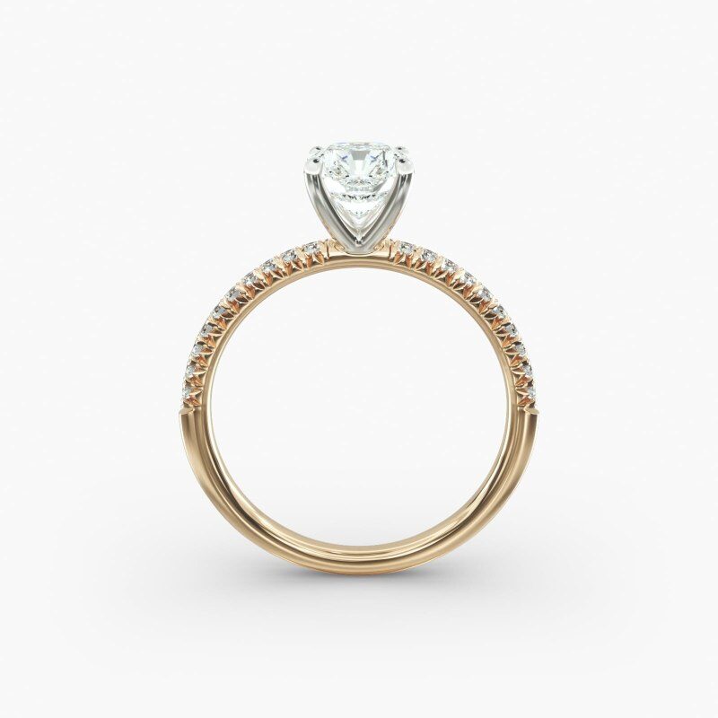 18K Yellow Gold Petite Pavé Lab Diamond Engagement Ring-6