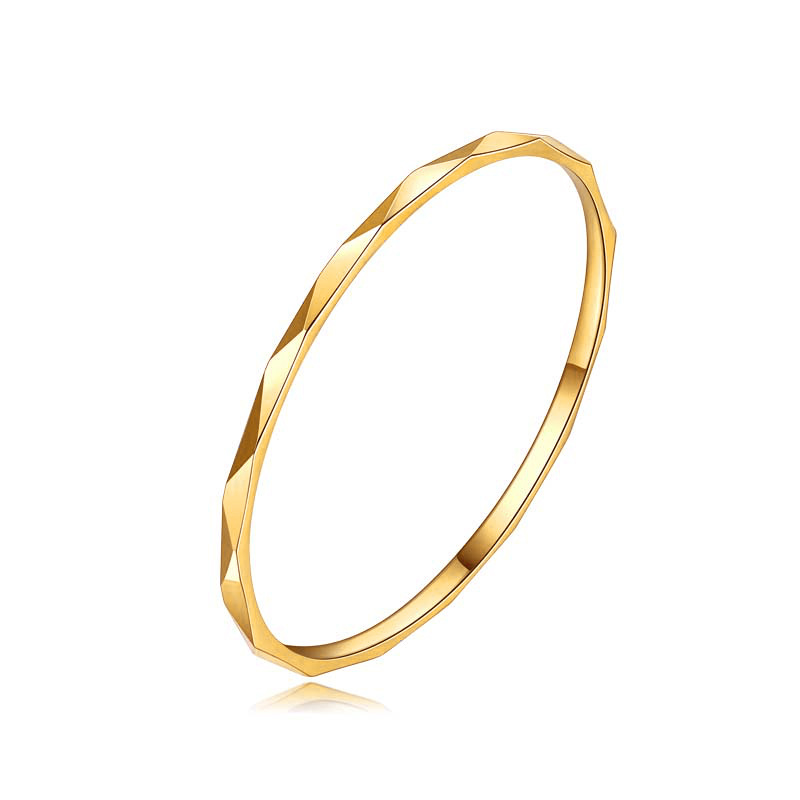 Anillo de bodas liso con ondas en oro amarillo de 14 quilates-1